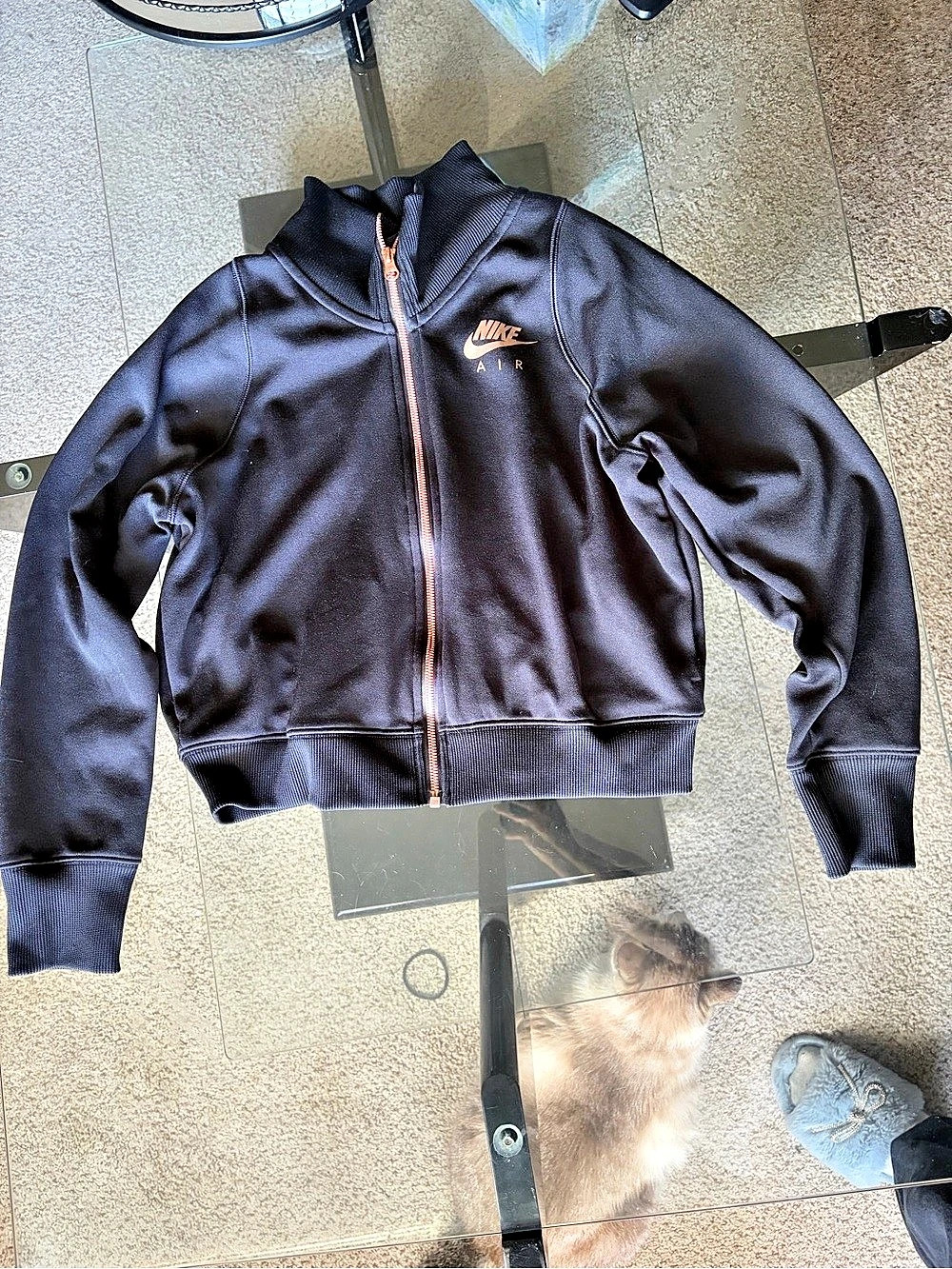 Nike Air Full Zip Track Jacket Black Rose Gold Small